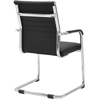 Silla de Confidente LINA en Piel color Negro 2