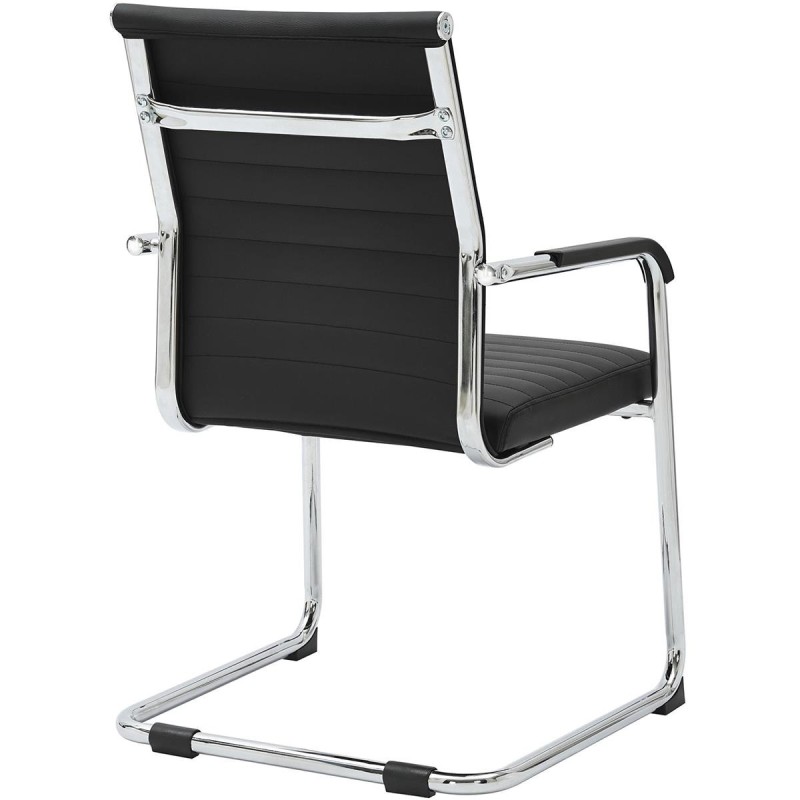 Silla de Confidente LINA en Piel color Negro