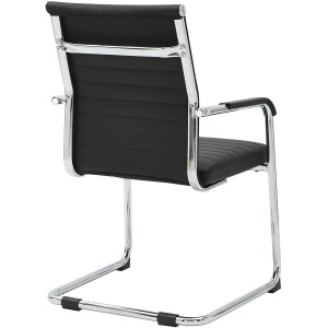 Silla de Confidente LINA en Piel color Negro