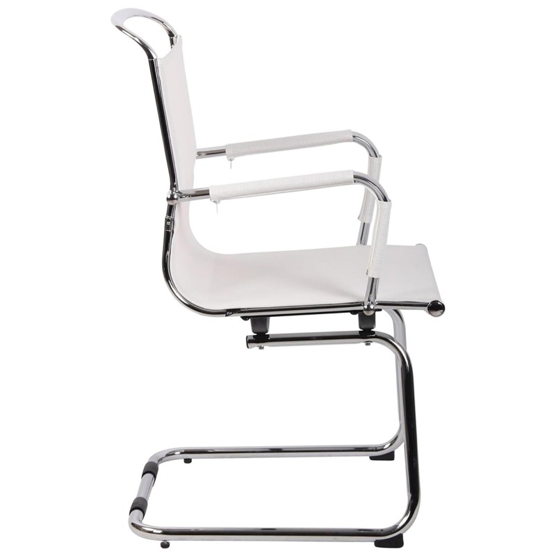 Silla de confidente GOUDA V, en malla transpirable, color blanco