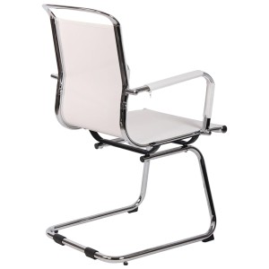 Silla de confidente GOUDA V, en malla transpirable, color blanco
