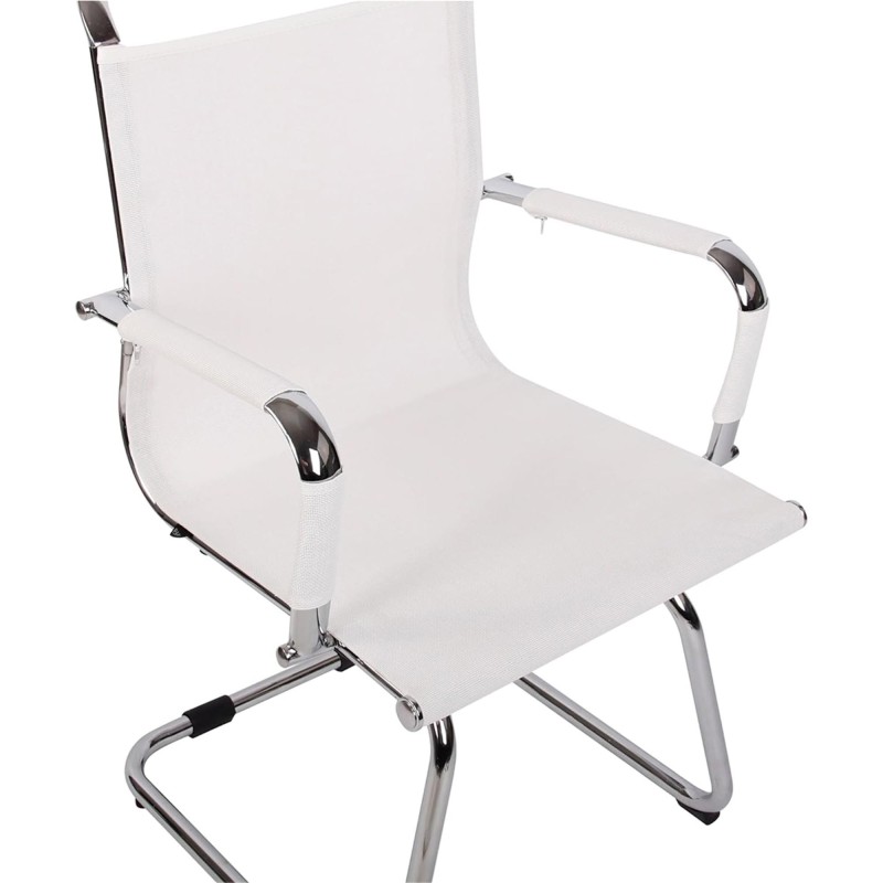 Silla de confidente GOUDA V, en malla transpirable, color blanco