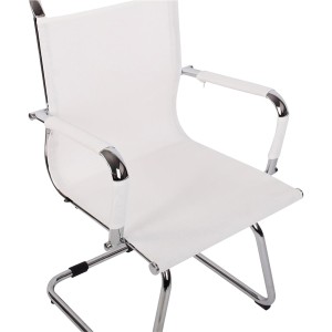 Silla de confidente GOUDA V, en malla transpirable, color blanco