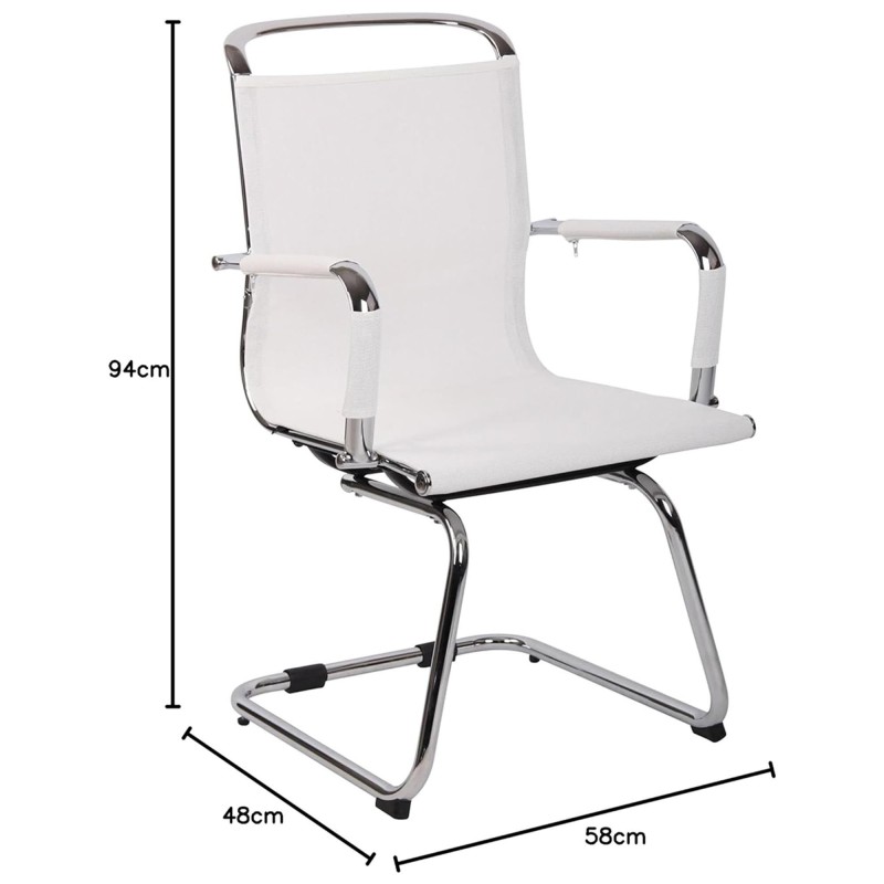 Silla de confidente GOUDA V, en malla transpirable, color blanco