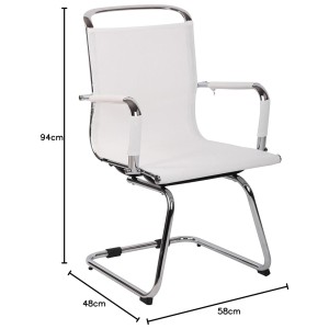 Silla de confidente GOUDA V, en malla transpirable, color blanco