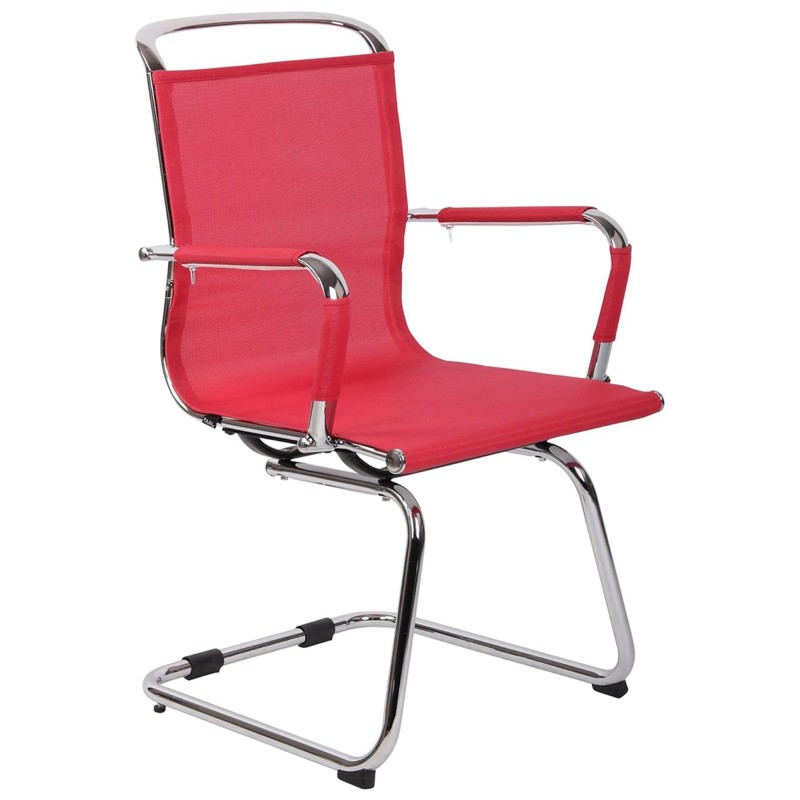 Silla de confidente GOUDA V, en malla transpirable, color blanco
