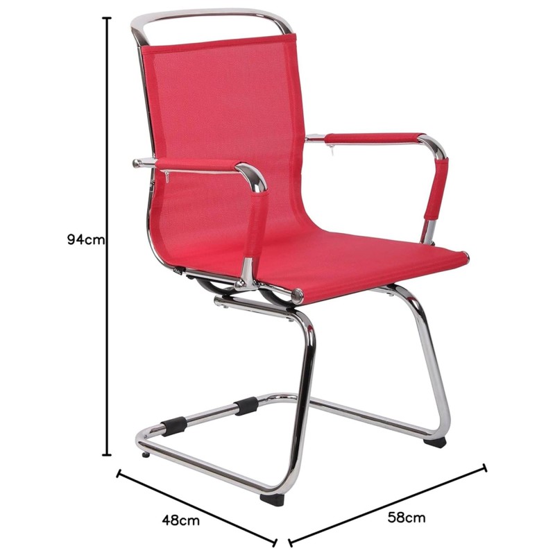 Silla de confidente GOUDA V, en malla transpirable, color blanco
