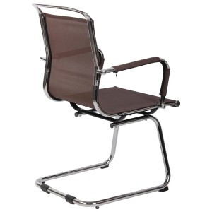 Silla de confidente GOUDA V, en malla transpirable, color blanco