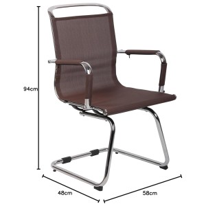 Silla de confidente GOUDA V, en malla transpirable, color blanco