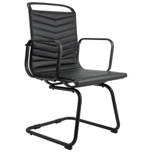 Silla de Confidente NIUTAL en Piel color Negro