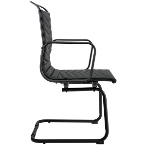 Silla de Confidente NIUTAL en Piel color Negro