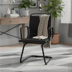 Silla de Confidente NIUTAL en Piel color Negro