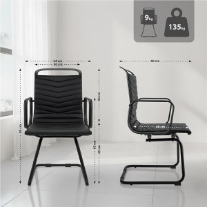 Silla de Confidente NIUTAL en Piel color Negro