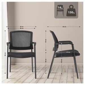 Lote de 2 Sillas de Confidente CARTER color Negro