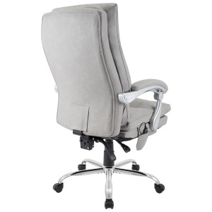 Sillón de Oficina SARMI, Reposapiés Extensible, en Piel color Negro