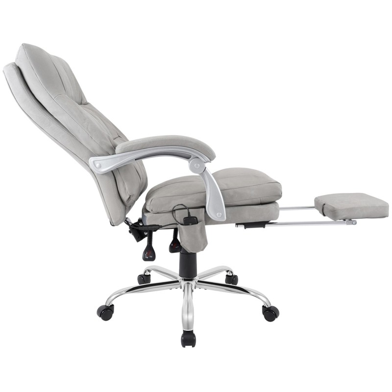 Sillón de Oficina SARMI, Reposapiés Extensible, en Piel color Negro