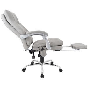 Sillón de Oficina SARMI, Reposapiés Extensible, en Piel color Negro
