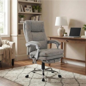 Sillón de Oficina SARMI, Reposapiés Extensible, en Piel color Negro