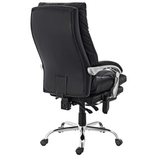Sillón de Oficina SARMI, Reposapiés Extensible, en Piel color Negro 2