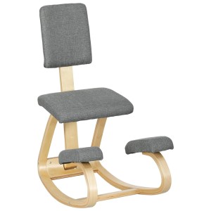 Silla Ergonómica de Rodillas con Respaldo MOLTY, color Gris