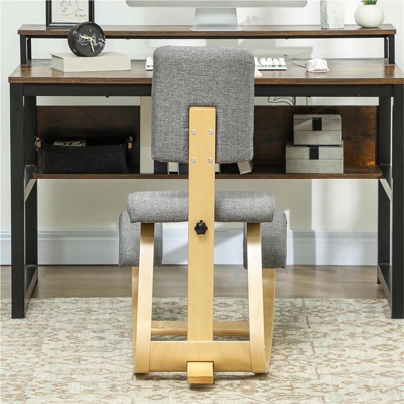 Silla Ergonómica de Rodillas con Respaldo MOLTY, color Gris