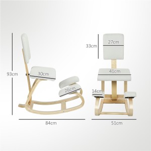 Silla Ergonómica de Rodillas con Respaldo MOLTY, color Gris