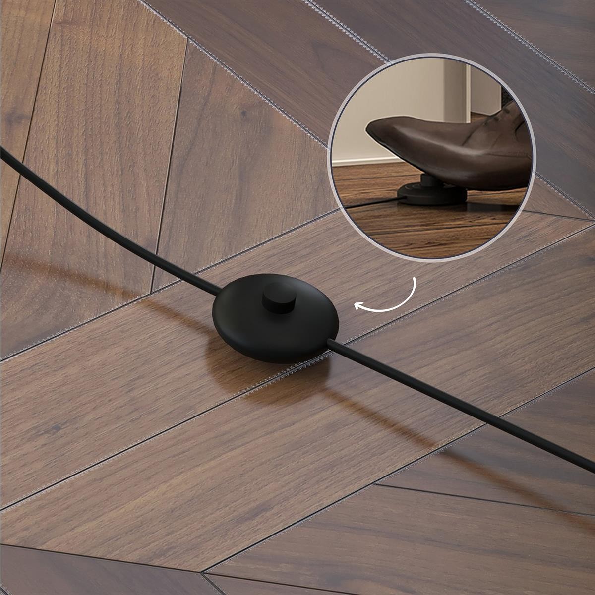 Lámpara de Oficina TALIA, Dimensiones 26x26x160 cm, con Estantes, en Madera color Negro
