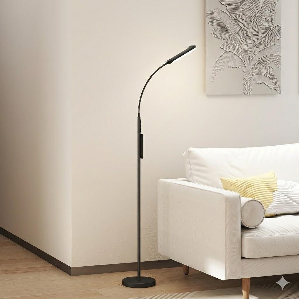 Lámpara de Oficina LIA, Dimensiones Ø22x175 cm, con Control Remoto y Táctil, Temporizador, color Negro