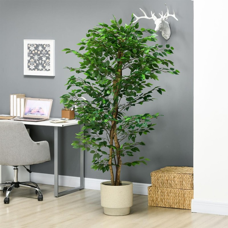 Planta de Oficina VITAL, Altura 180 cm, Ficus Artificial con Maceta Incluida
