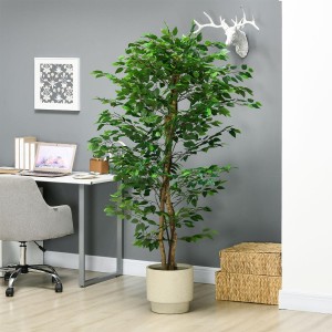 Planta de Oficina VITAL, Altura 180 cm, Ficus Artificial con Maceta Incluida