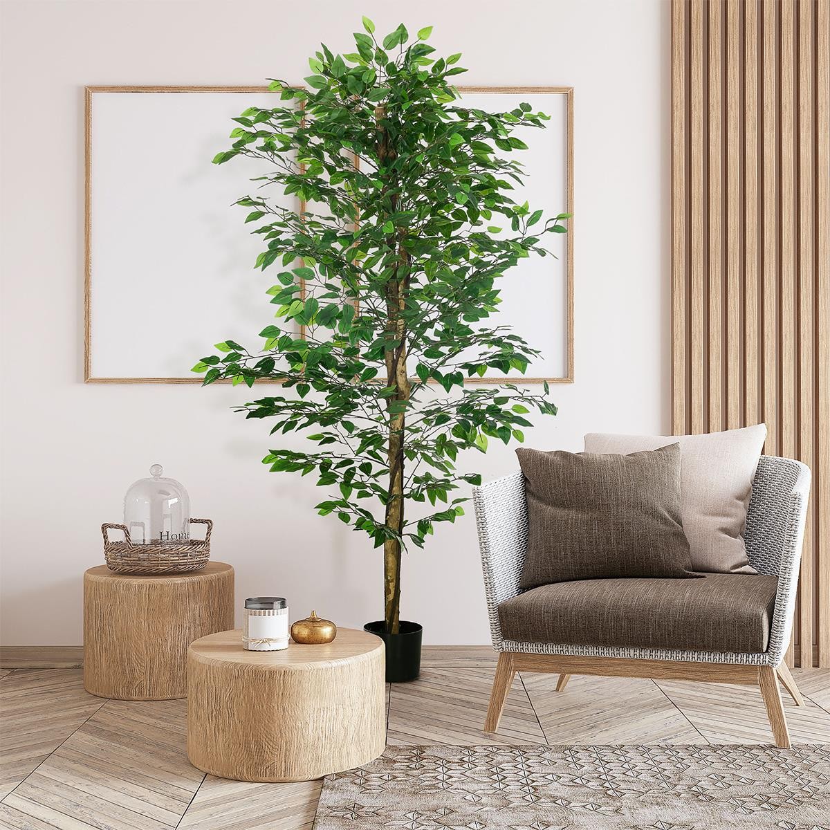 Planta de Oficina VITAL, Altura 180 cm, Ficus Artificial con Maceta Incluida
