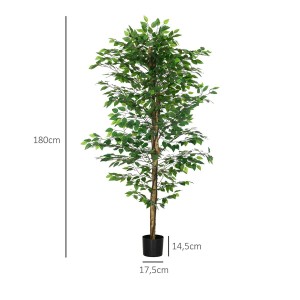 Planta de Oficina VITAL, Altura 180 cm, Ficus Artificial con Maceta Incluida
