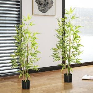 Planta de Oficina FLORIS, Altura 120 cm, Bambú Artificial con Maceta