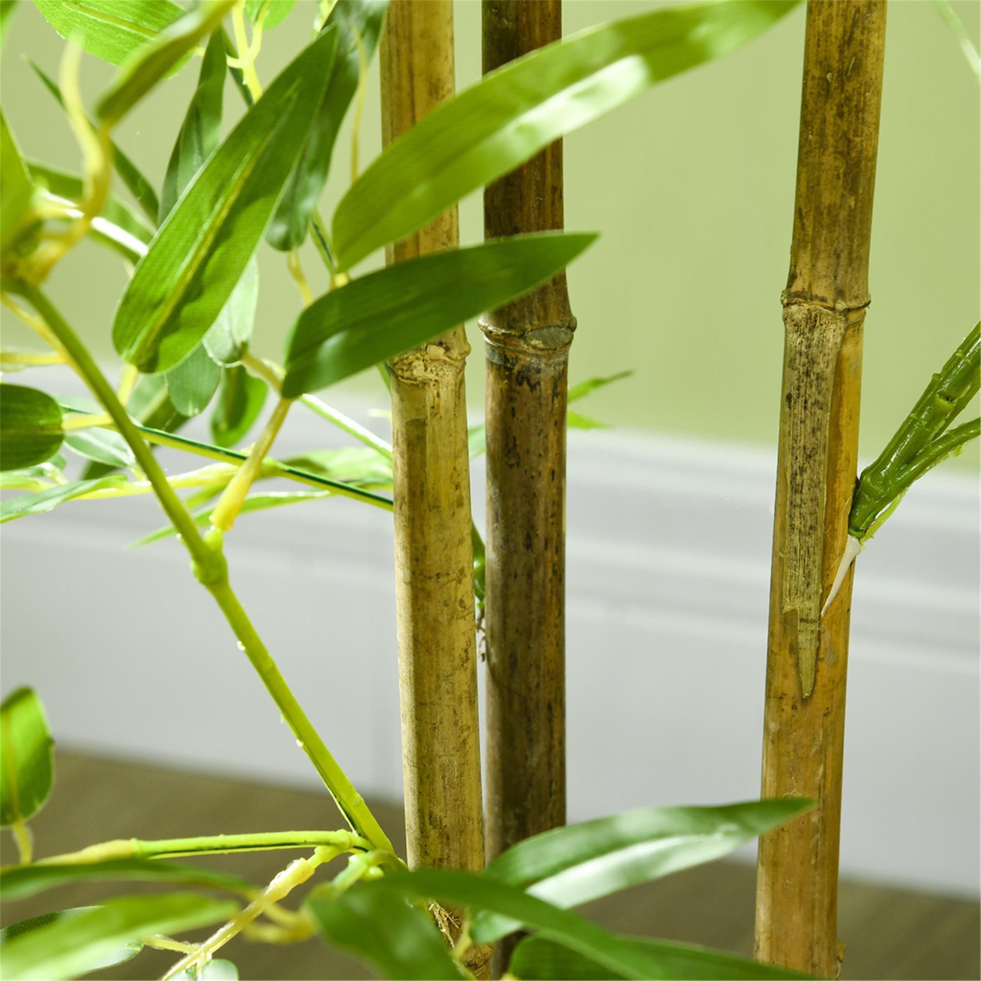 Lote de 2 unidades de la Planta de Oficina FLORIS, Altura 120 cm, Bambú Artificial con Maceta Incluida