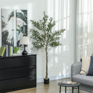 Planta de Oficina CASIA, Altura 180 cm, Olivo Artificial con Maceta Incluida