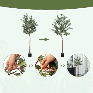 Planta de Oficina CASIA, Altura 180 cm, Olivo Artificial con Maceta Incluida