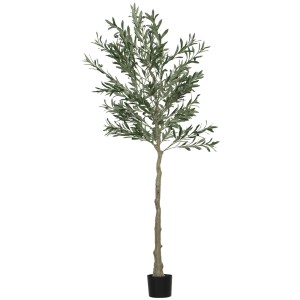 Planta de Oficina CASIA, Altura 180 cm, Olivo Artificial con Maceta Incluida