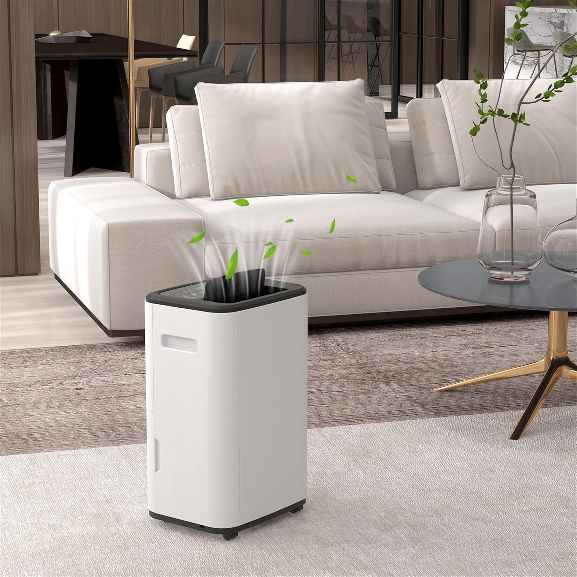 Deshumidificador de Oficina DRYPRO, Diseño Moderno, Depósito 6L, en color Negro y Blanco