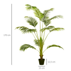 Planta de Oficina MANTIS, Altura 170 cm, Palmera Areca Artificial con Maceta Incluida