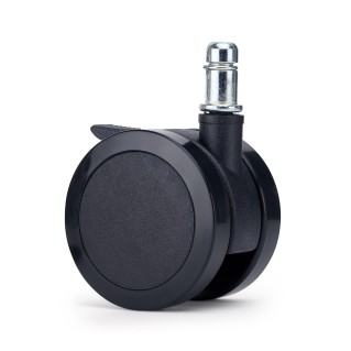 Lote 5 Ruedas para Sillas de Oficina BRAKE, con Freno, Color Negro 2