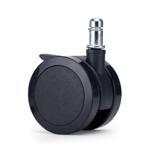 Lote 5 Ruedas para Sillas de Oficina BRAKE, con Freno, Color Negro