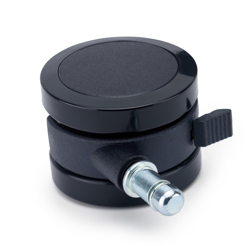 Lote 5 Ruedas para Sillas de Oficina BRAKE, con Freno, Color Negro