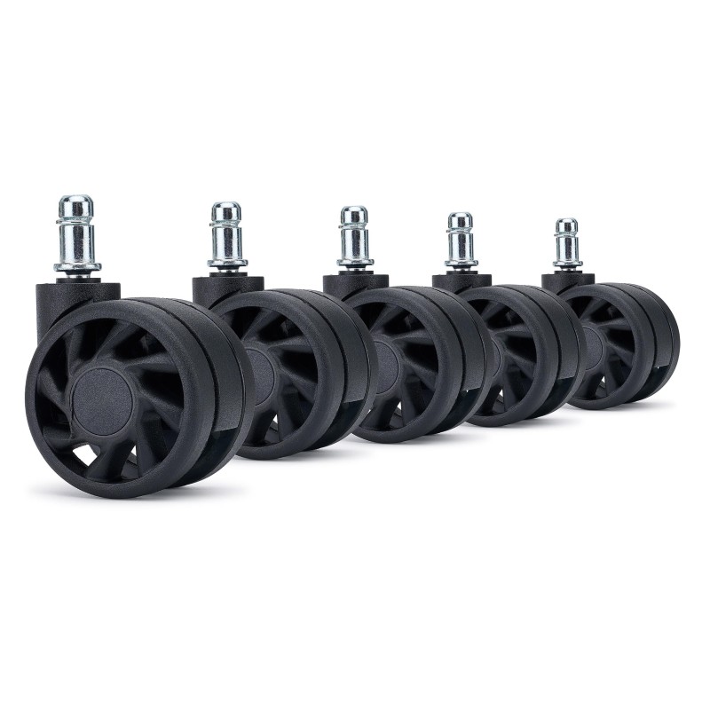 5x Ruedas Sillas Oficina RACE color Negro