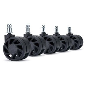 5x Ruedas Sillas Oficina RACE color Negro