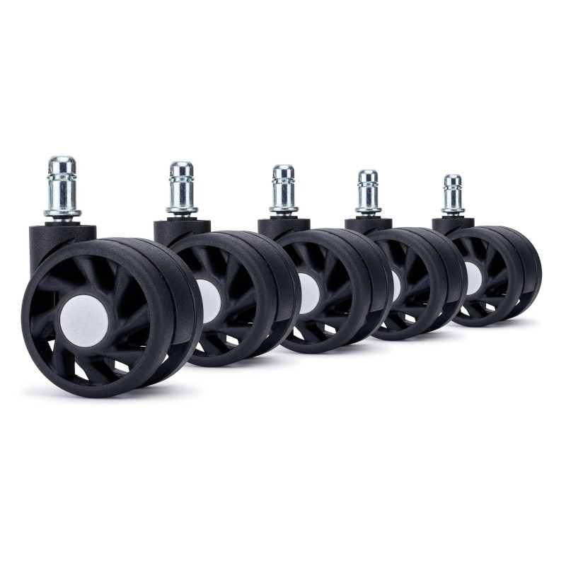 5x Ruedas Sillas Oficina RACE color Negro
