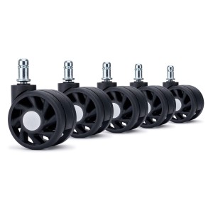 5x Ruedas Sillas Oficina RACE color Negro