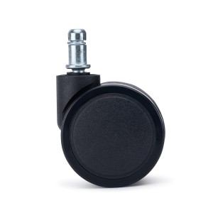 Lote 5 Ruedas para Sillas de Oficina VOLT, Recubrimiento de Goma, Color Negro