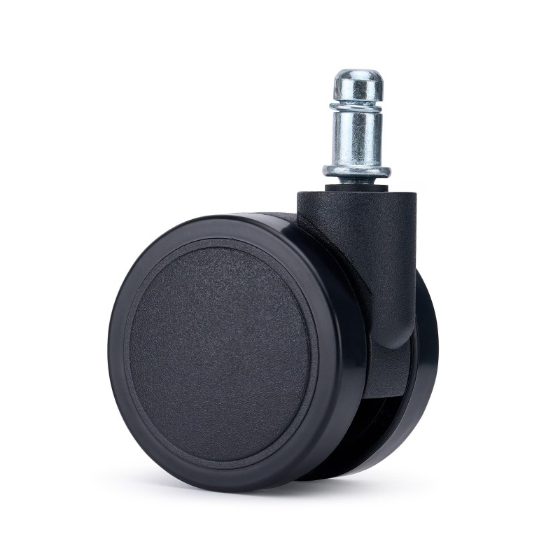 Lote 5 Ruedas para Sillas de Oficina VOLT, Recubrimiento de Goma, Color Negro