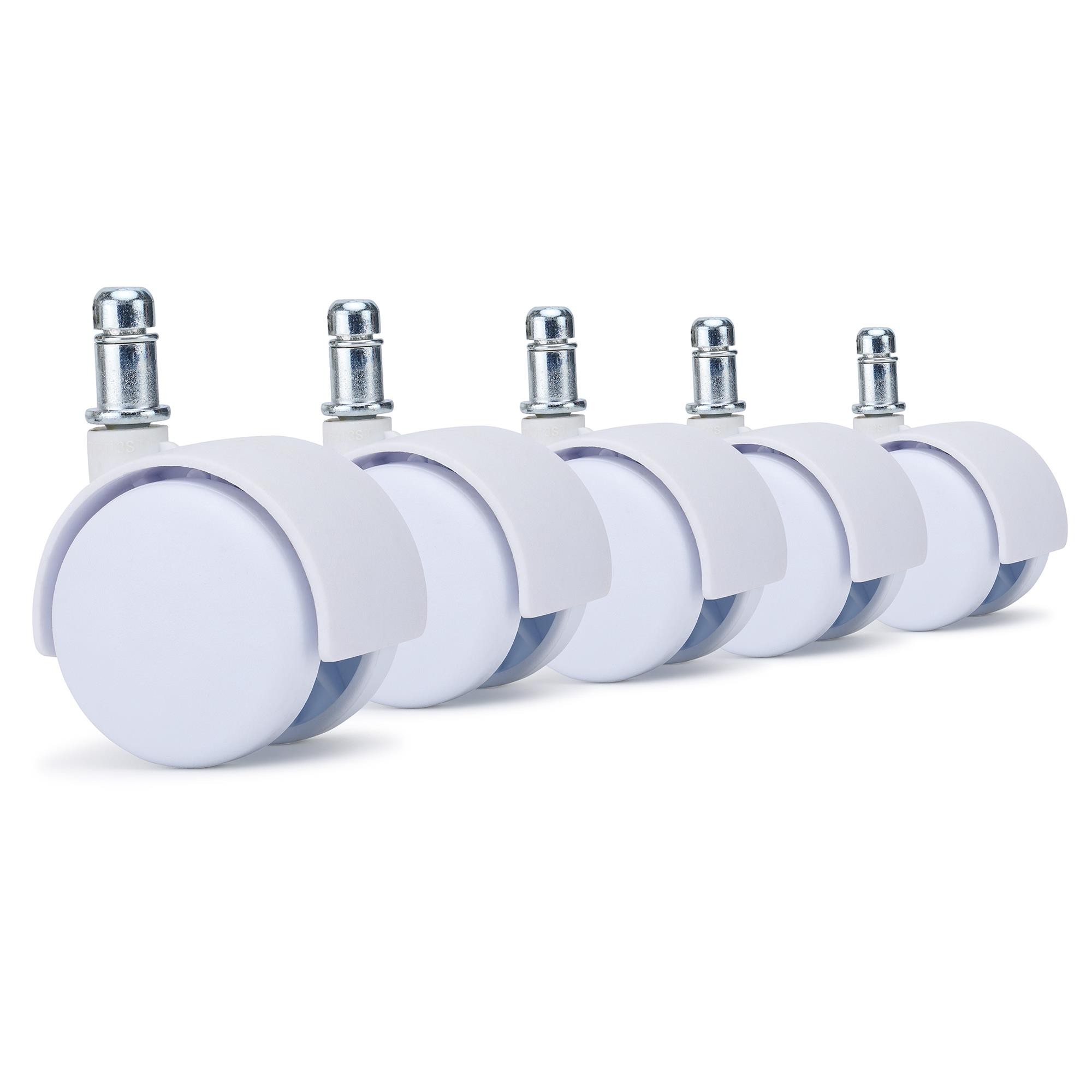 5x Ruedas Sillas Oficina MOVE, 11x50mm, Sistema Freno de Seguridad, Color Negro