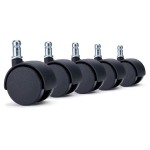 Lote 5 Ruedas para Sillas de Oficina MOVE, con sistema de frenado, Color Negro